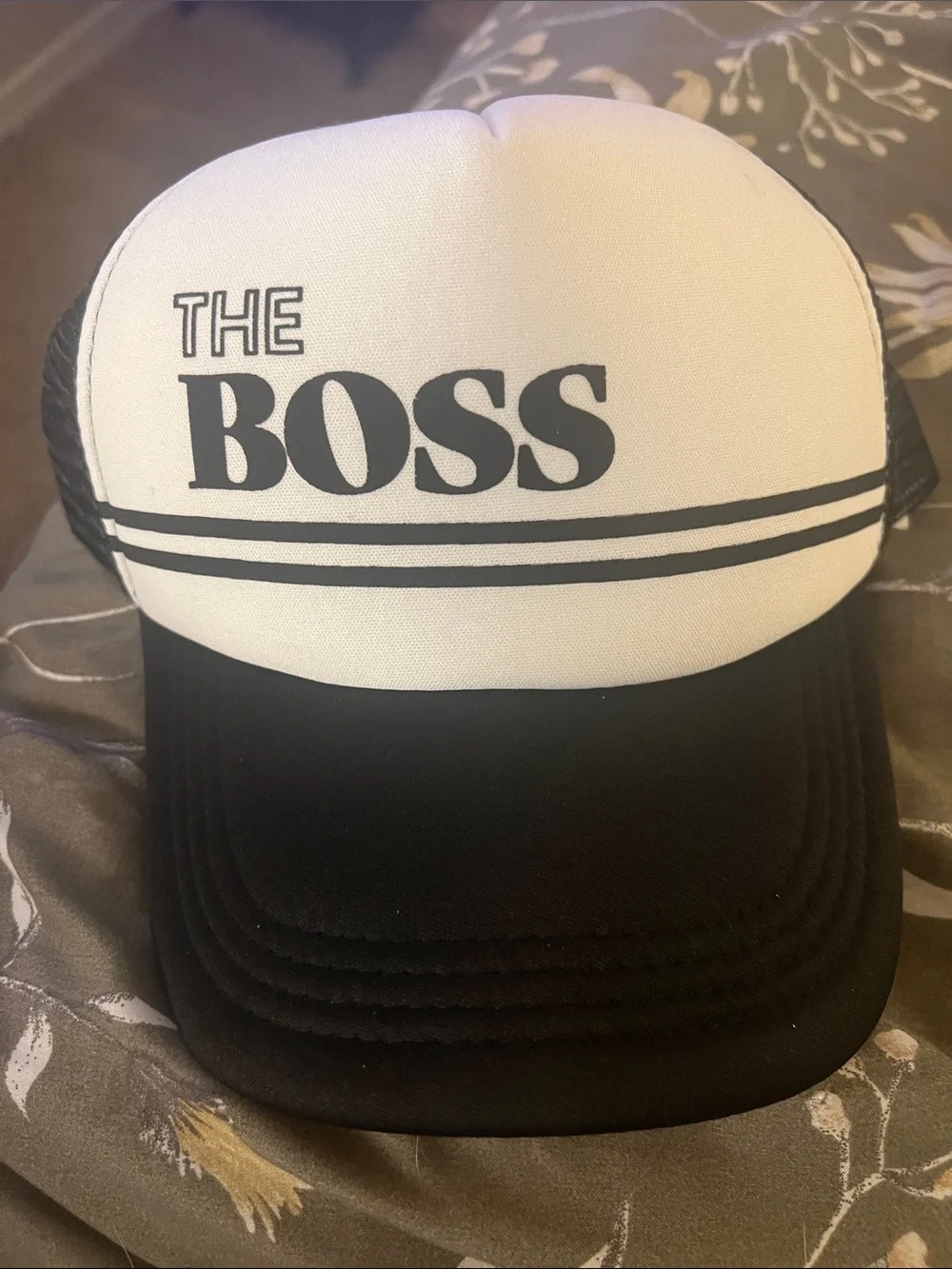 The Boss Black & White Trucker Cap - unisex